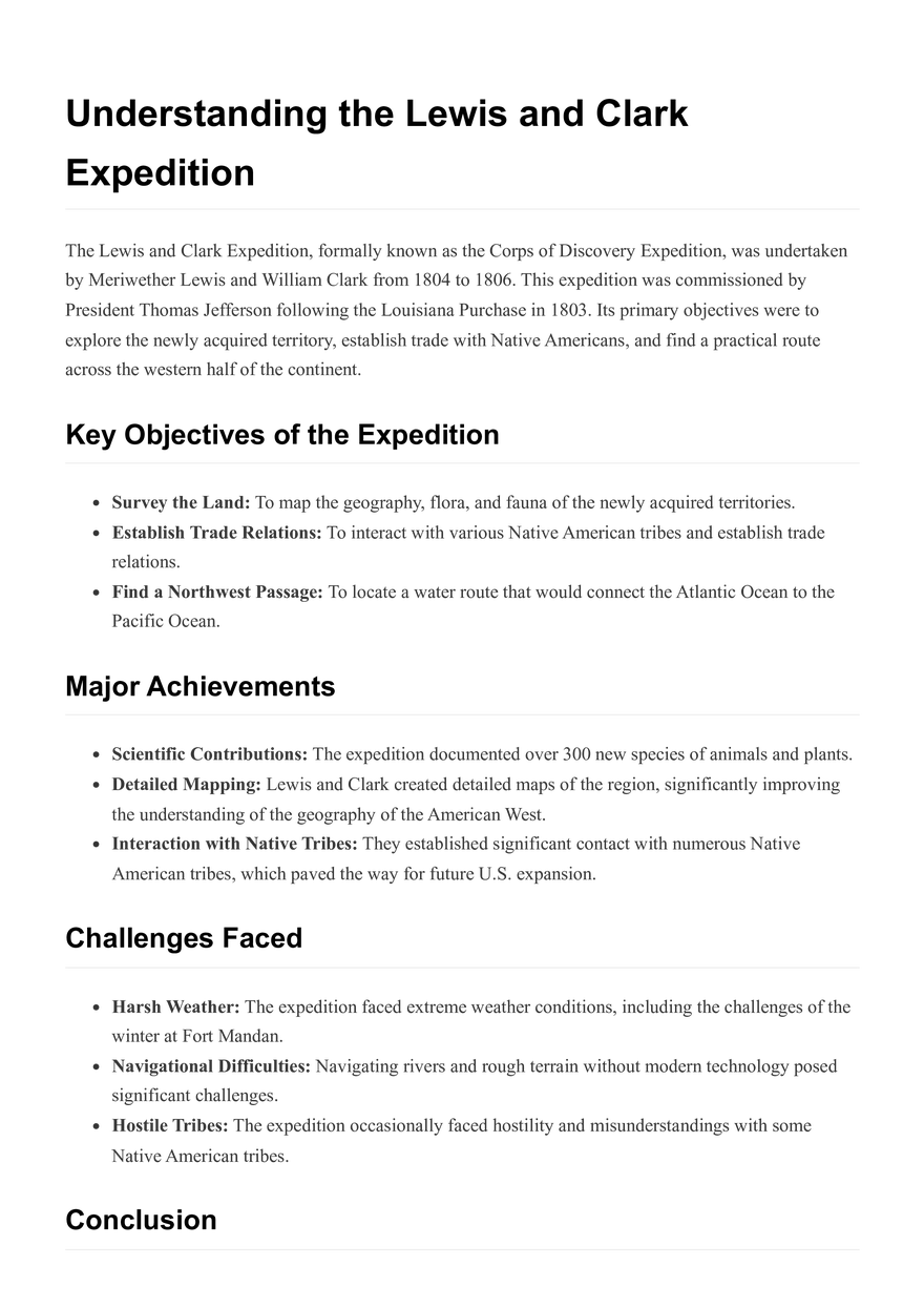 Understanding the Lewis and Clark Expedition - Page 1