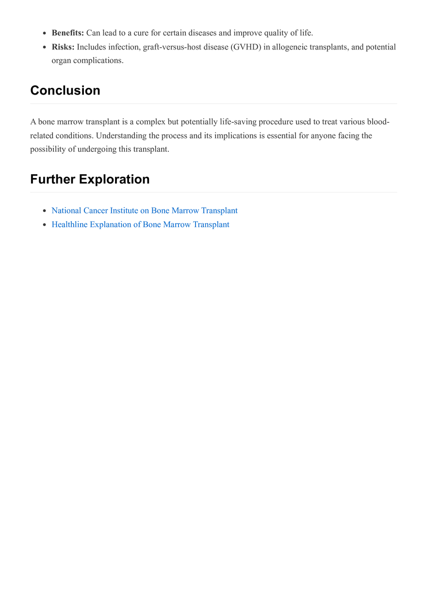 What is a Bone Marrow Transplant? - Page 2