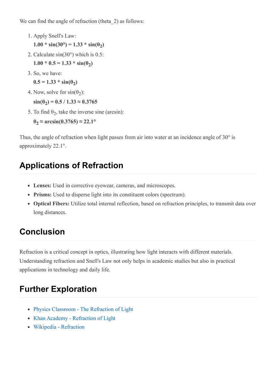 Understanding Refraction of Light - Page 2