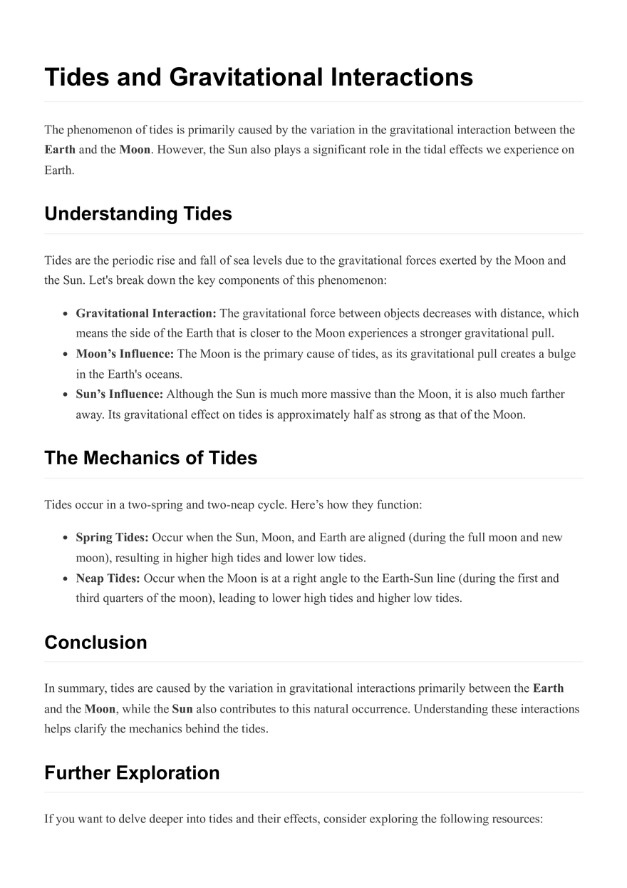Tides and Gravitational Interactions - Page 1