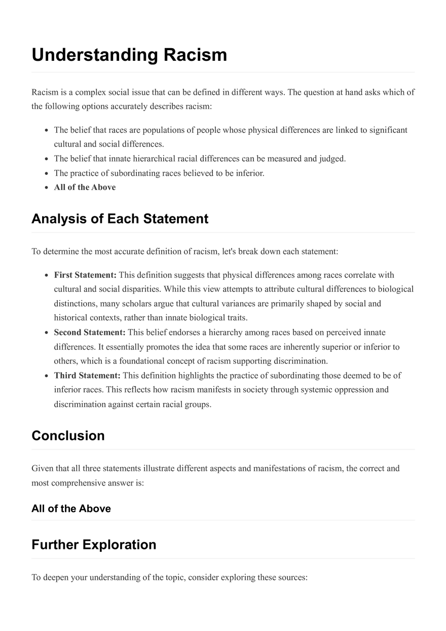 What is Racism? - Page 1