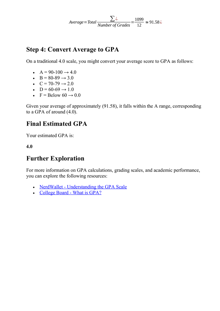 Calculating Estimated GPA - Page 2
