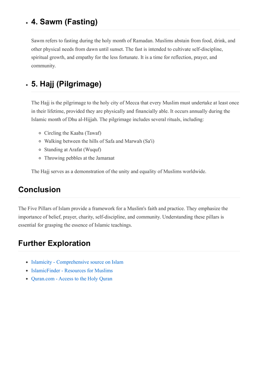 The 5 Pillars of Islam - Page 2