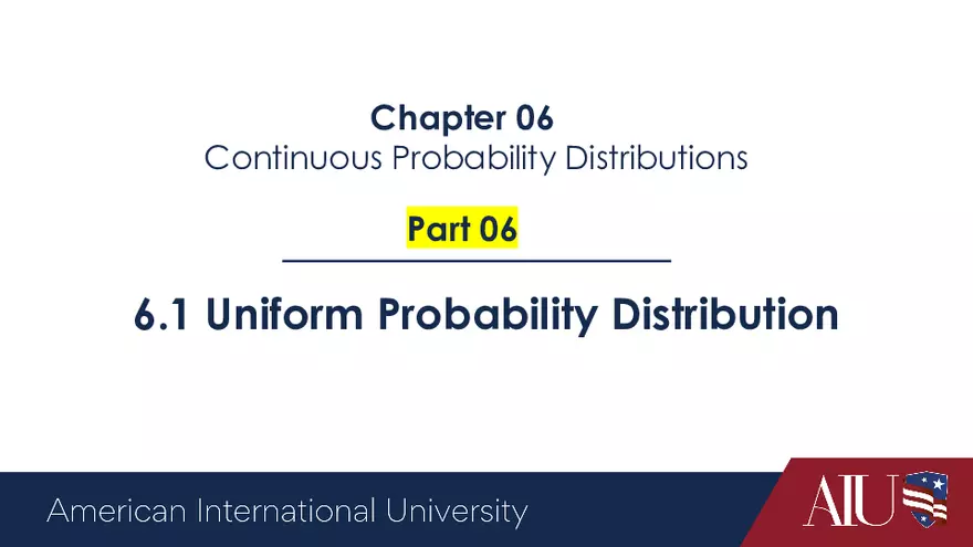 Continuous Probability Distributions - Page 1