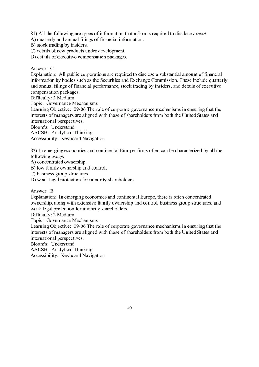 Chapter 9  Strategic Control and Corporate Governance Multiple Choice 4 - Page 7