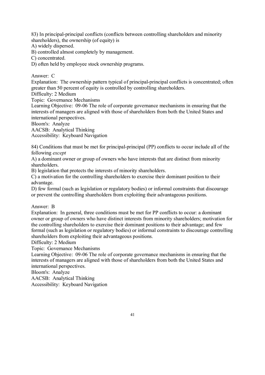 Chapter 9  Strategic Control and Corporate Governance Multiple Choice 4 - Page 8