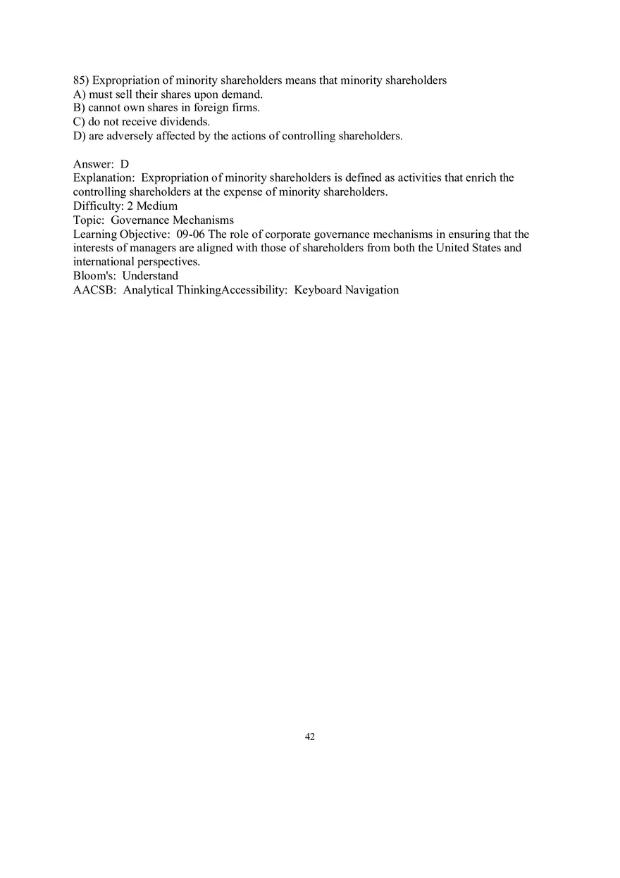 Chapter 9  Strategic Control and Corporate Governance Multiple Choice 4 - Page 9