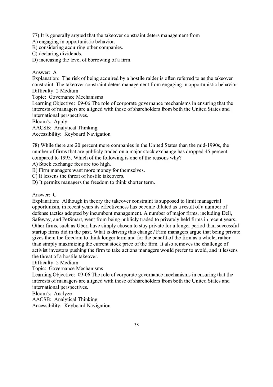 Chapter 9  Strategic Control and Corporate Governance Multiple Choice 4 - Page 5