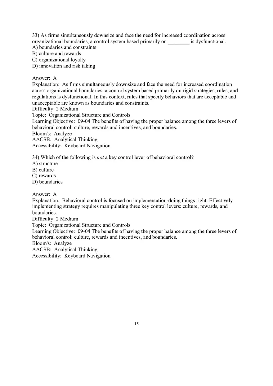 Chapter 9  Strategic Control and Corporate Governance Multiple Choice 1 - Page 7