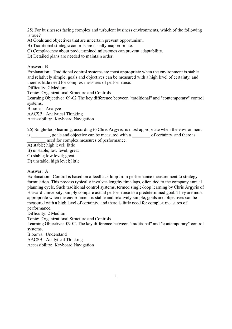 Chapter 9  Strategic Control and Corporate Governance Multiple Choice 1 - Page 3