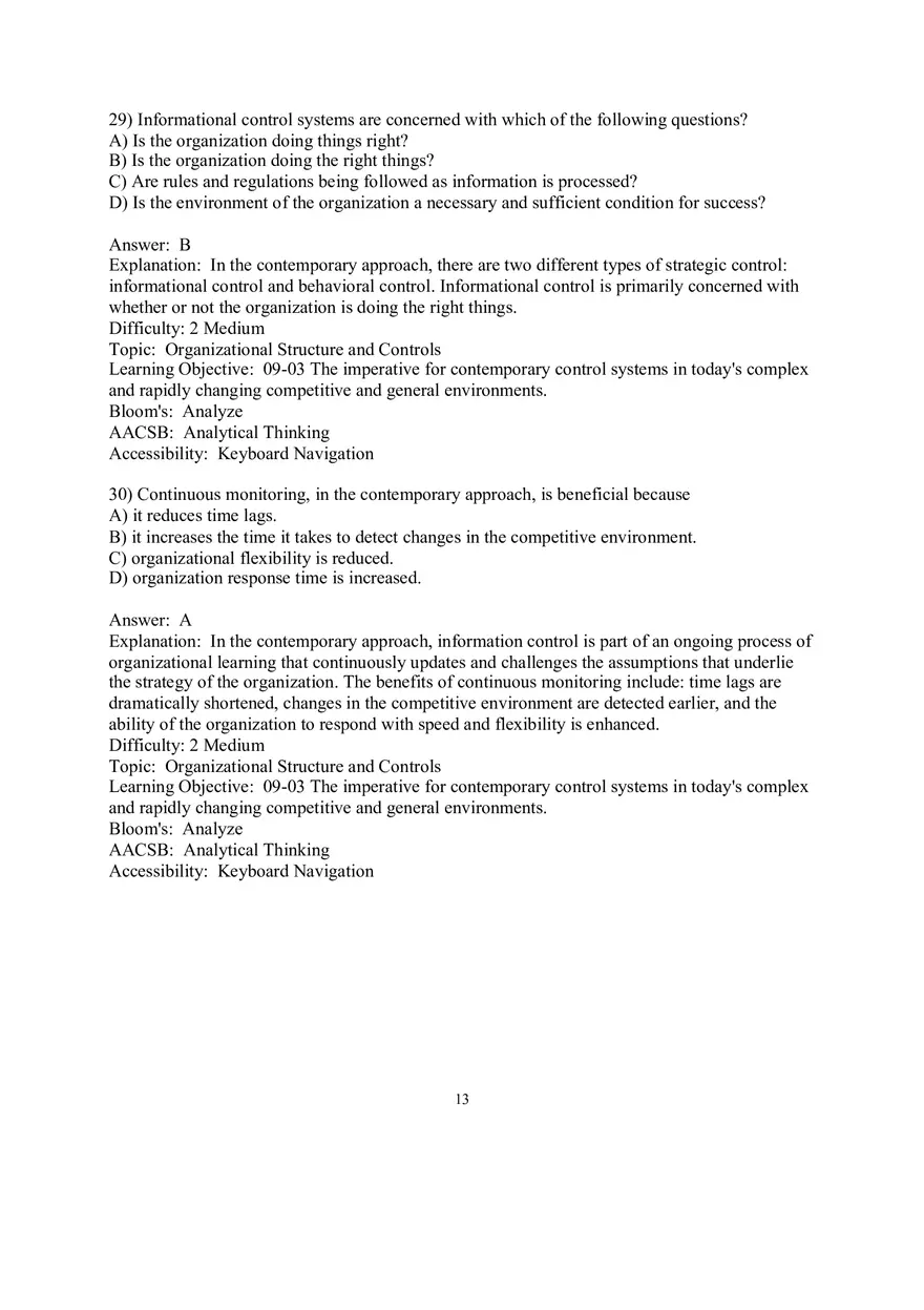 Chapter 9  Strategic Control and Corporate Governance Multiple Choice 1 - Page 5