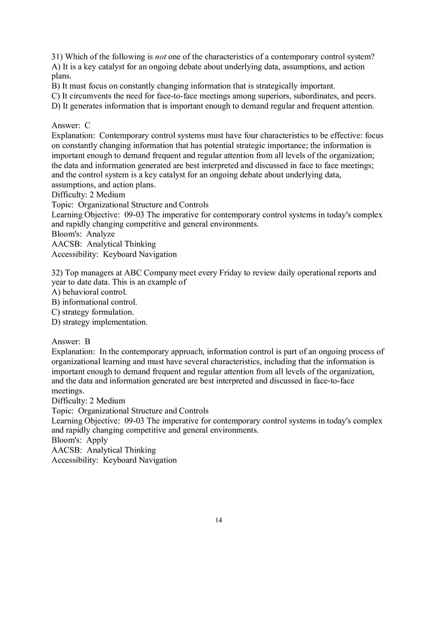 Chapter 9  Strategic Control and Corporate Governance Multiple Choice 1 - Page 6