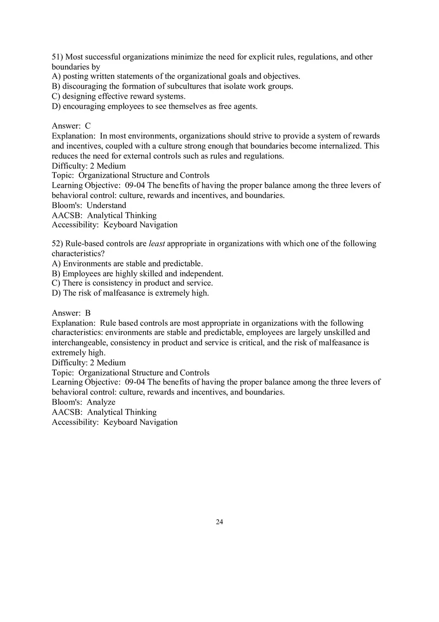 Chapter 9  Strategic Control and Corporate Governance Multiple Choice 2 - Page 8