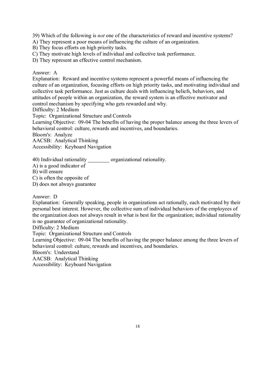 Chapter 9  Strategic Control and Corporate Governance Multiple Choice 2 - Page 2