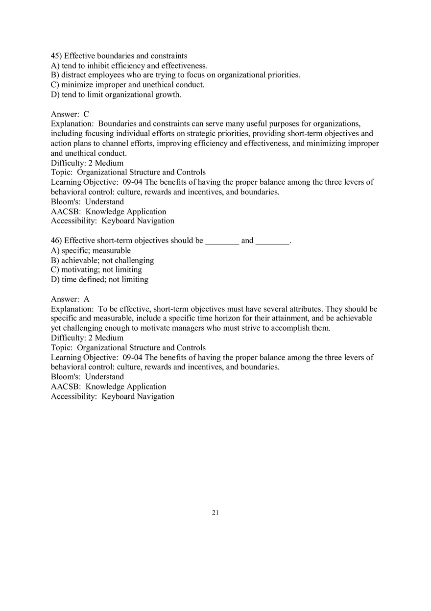 Chapter 9  Strategic Control and Corporate Governance Multiple Choice 2 - Page 5
