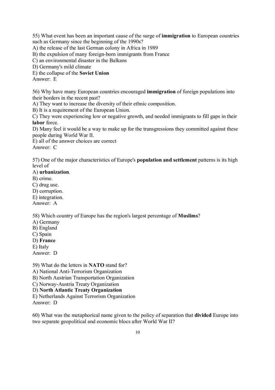 Geography Sample Exam Questions - Page 14