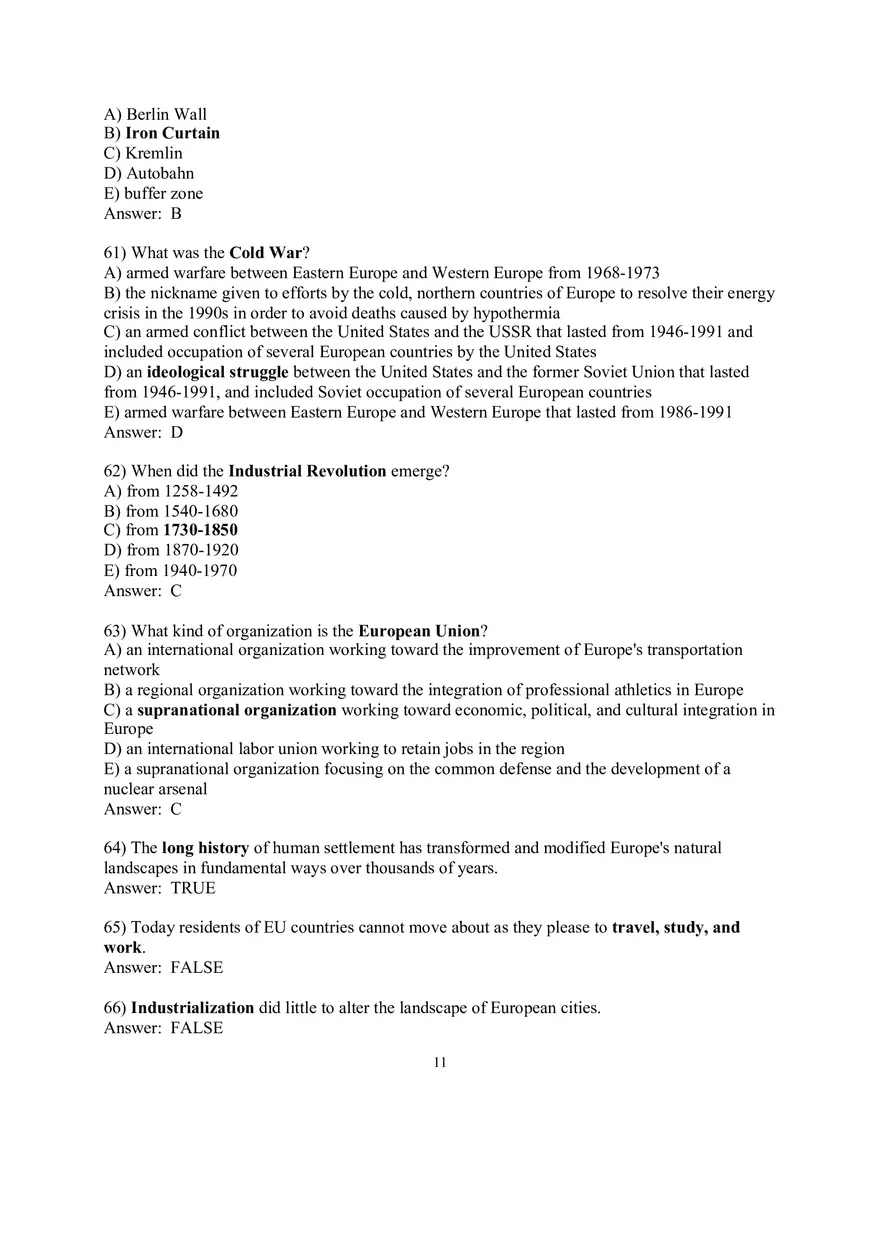 Geography Sample Exam Questions - Page 3