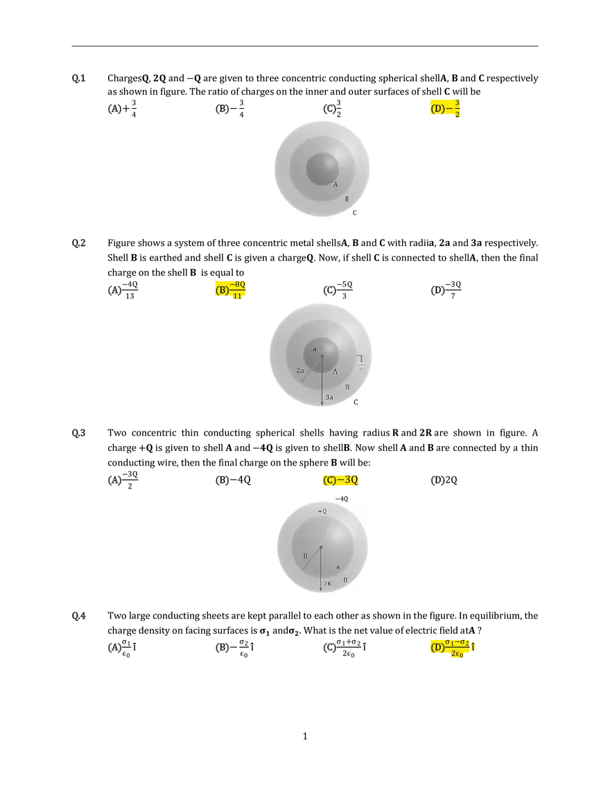 Concentric Metal Shells Answers - Page 1