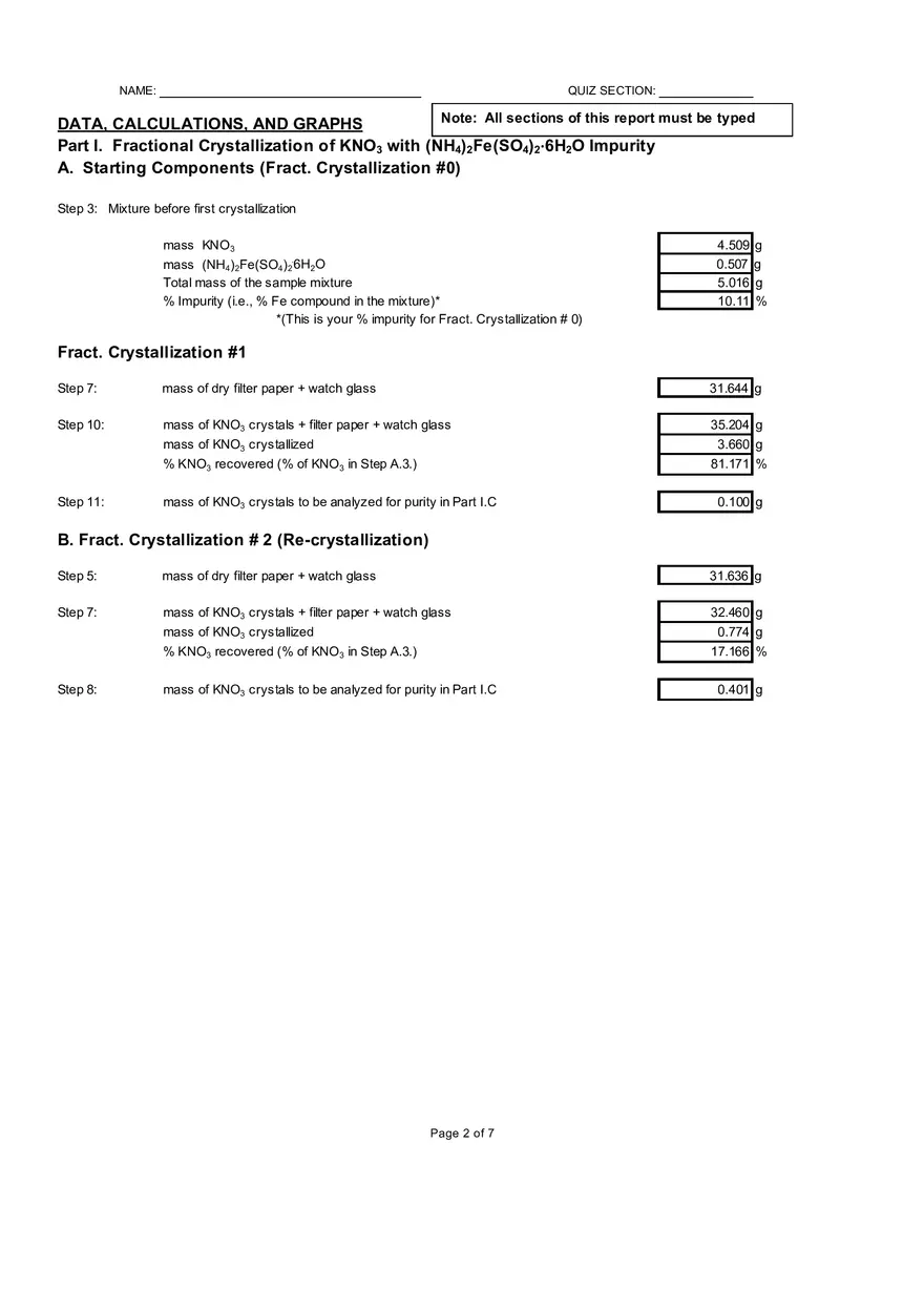 Data, Calculations, and Graphs - Page 1