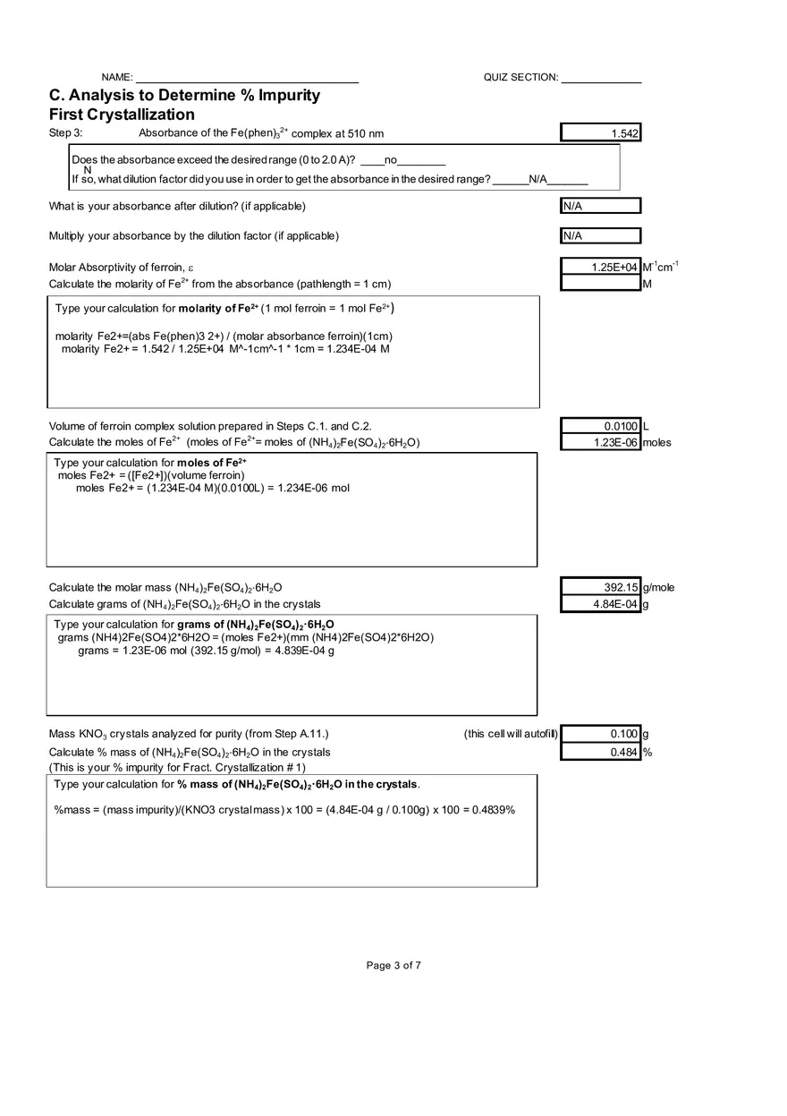 Data, Calculations, and Graphs - Page 2