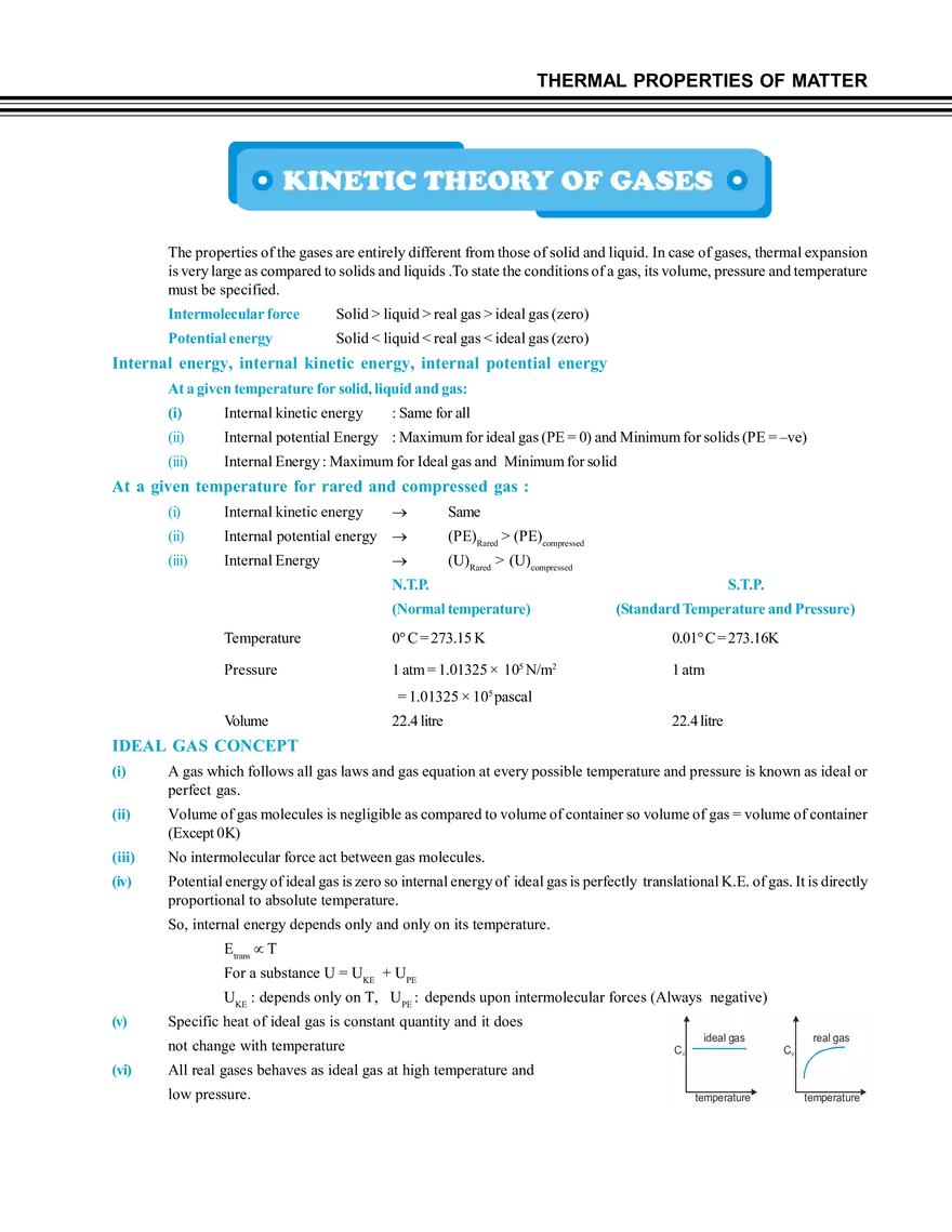 Kinetic Theory of Gases Notes - Page 1