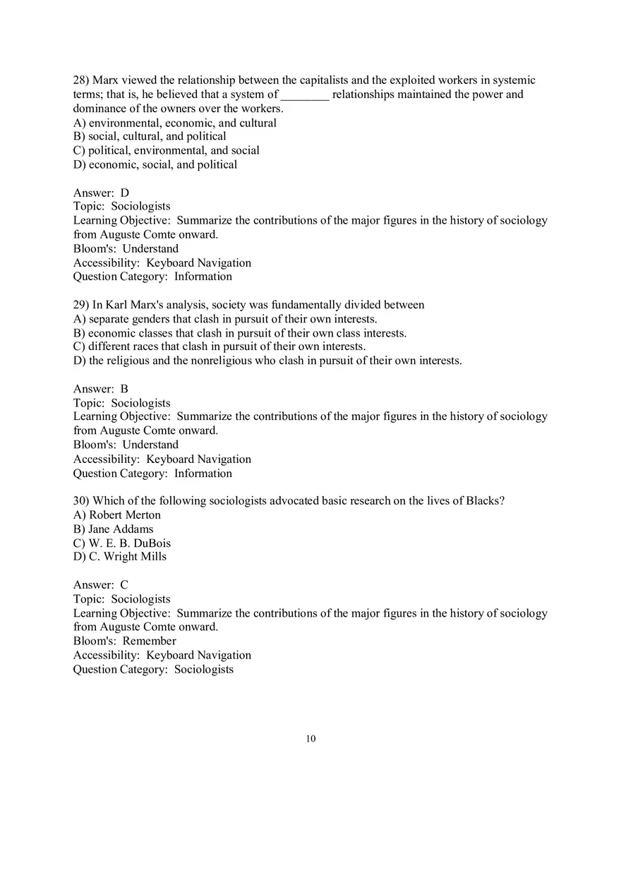 Chapter 01 Understanding Sociology Answers 2 - Page 1