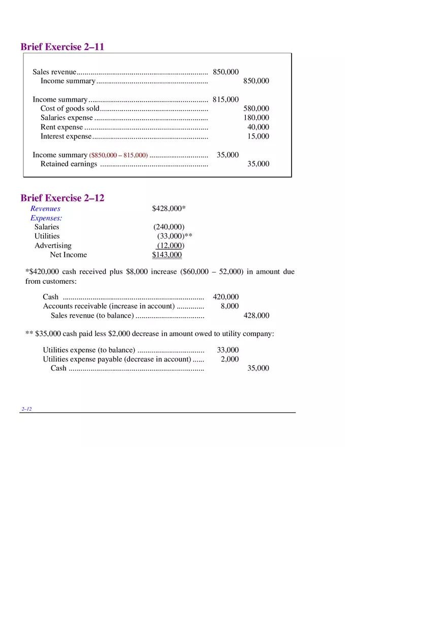 Chapter 2 Review of the Accounting Process Brief Exercises - Page 6