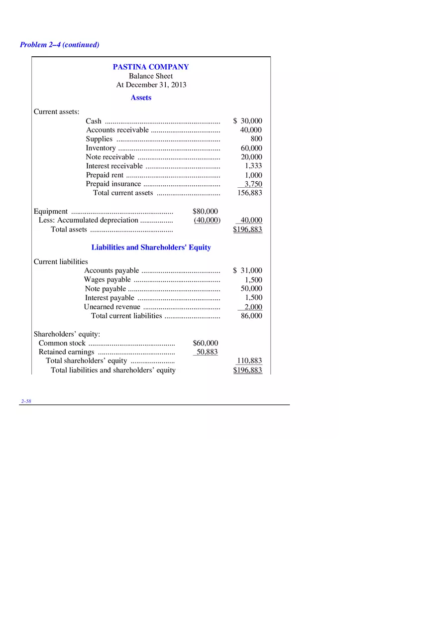 Chapter 2 Review of the Accounting Process Problem 2–4 - Page 8