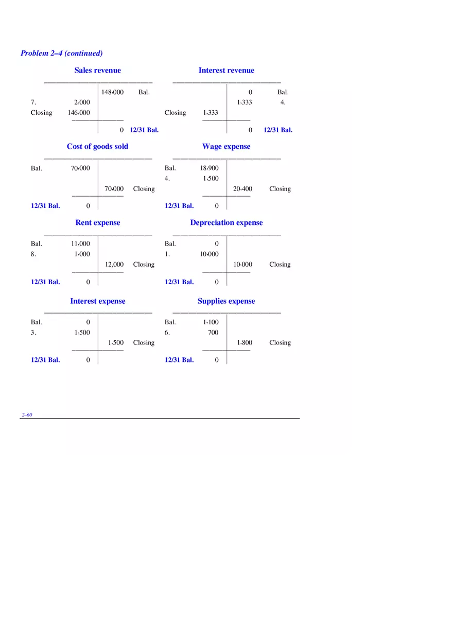 Chapter 2 Review of the Accounting Process Problem 2–4 - Page 10