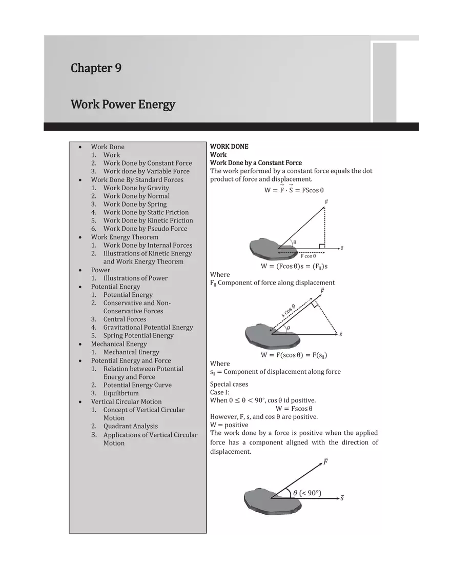 Chapter 9 Work Power Energy - Page 1