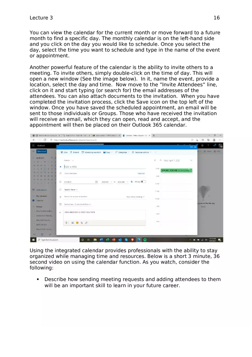 Lecture 3 - Microsoft Outlook - Page 8