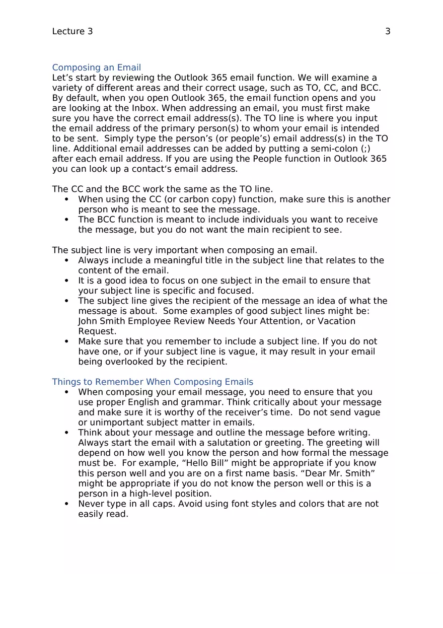Lecture 3 - Microsoft Outlook - Page 11
