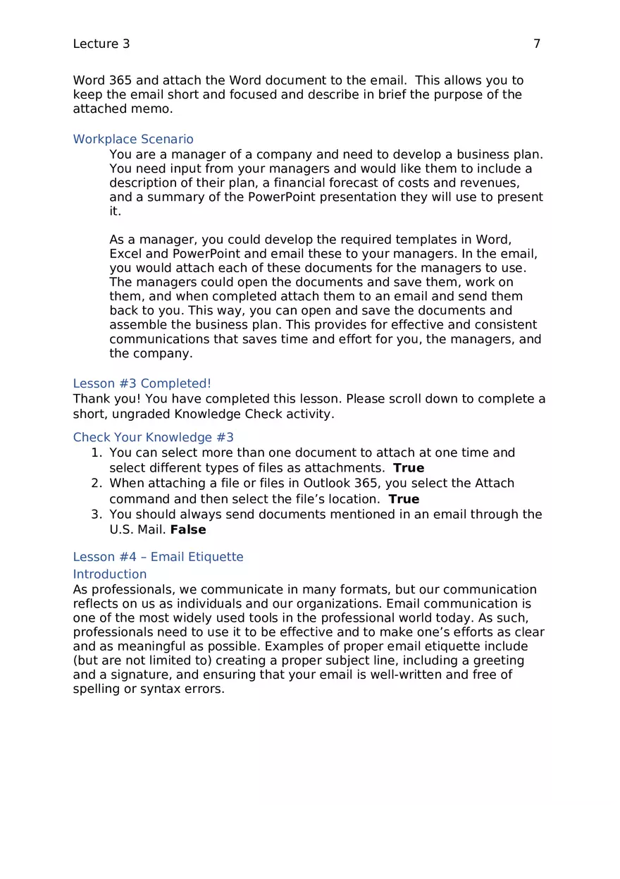 Lecture 3 - Microsoft Outlook - Page 15