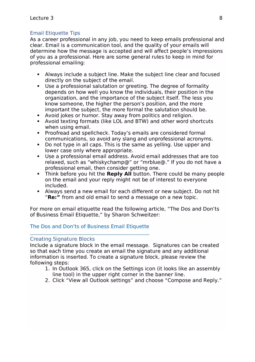 Lecture 3 - Microsoft Outlook - Page 16