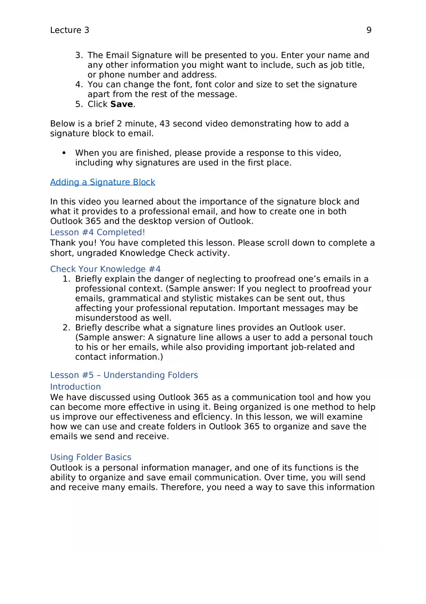 Lecture 3 - Microsoft Outlook - Page 17