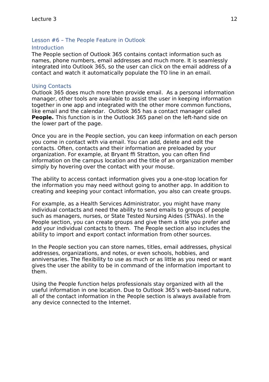 Lecture 3 - Microsoft Outlook - Page 4