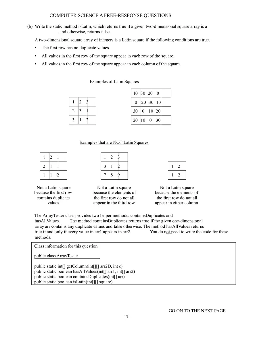 Computer Science a Free-Response Questions - Page 7