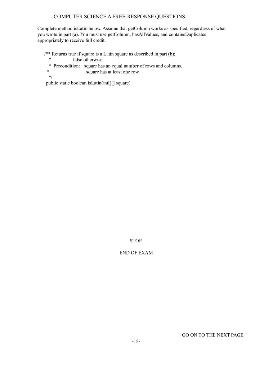 Computer Science a Free-Response Questions - Page 8