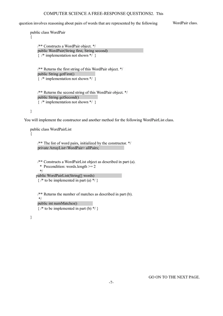 Computer Science a Free-Response Questions - Page 11