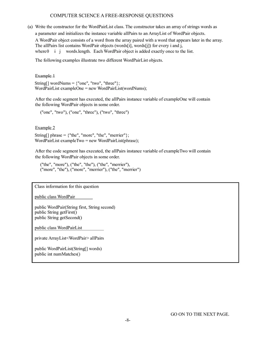 Computer Science a Free-Response Questions - Page 12