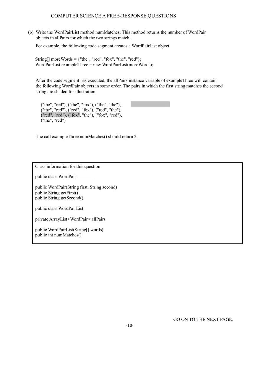 Computer Science a Free-Response Questions - Page 14