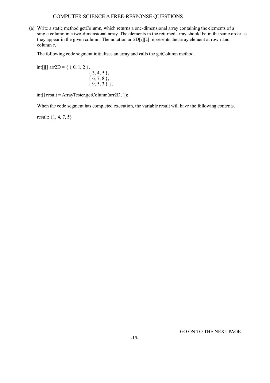 Computer Science a Free-Response Questions - Page 5