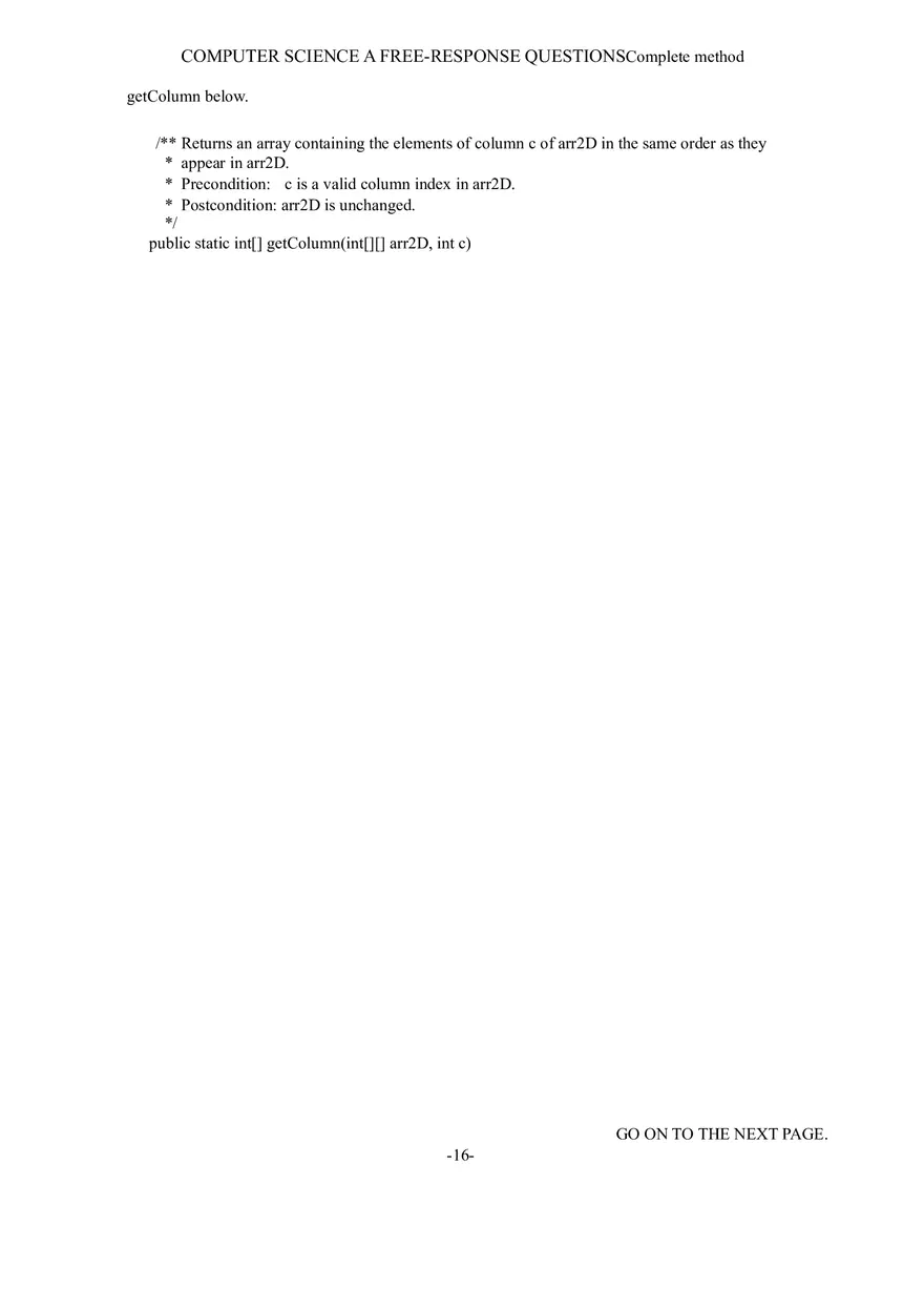 Computer Science a Free-Response Questions - Page 6