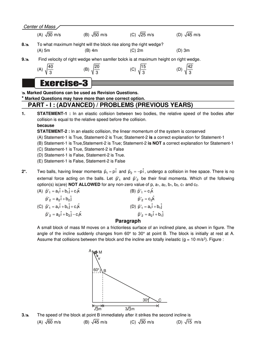 Center of Mass Exercises - Page 17