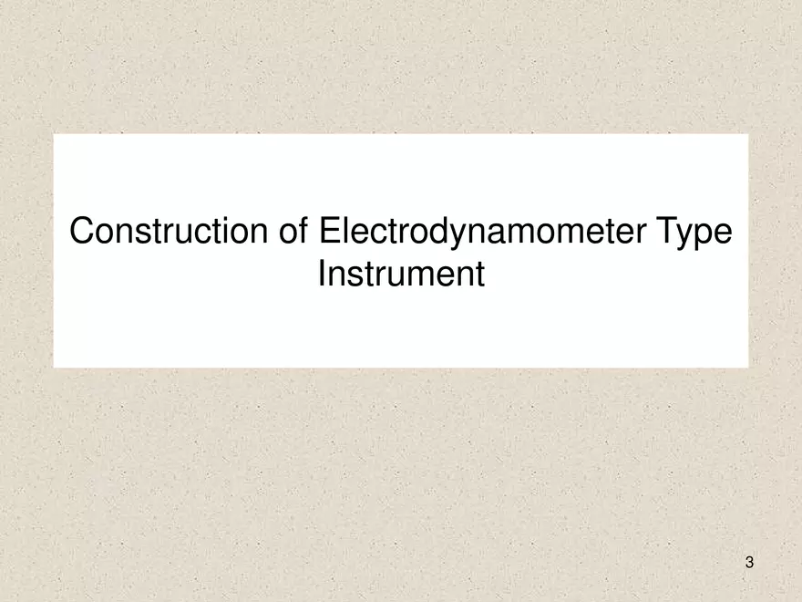 Construction of Electrodynamometer Type Instrument - Page 1