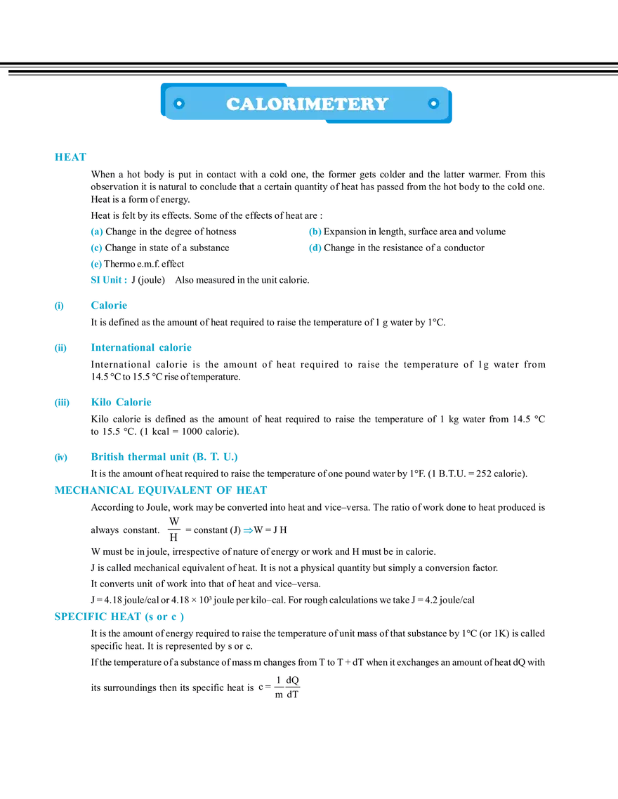 Calorimetery - Page 1