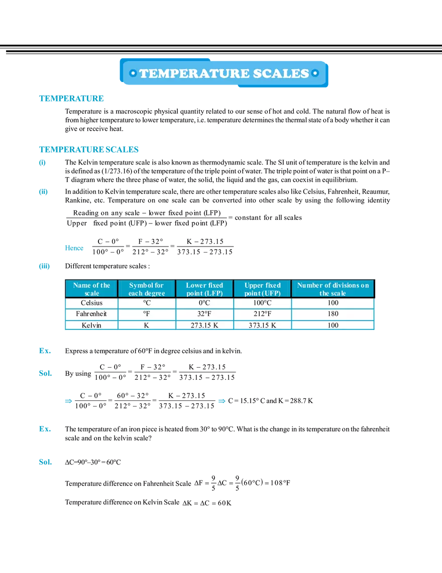 Temperature Scales - Page 1