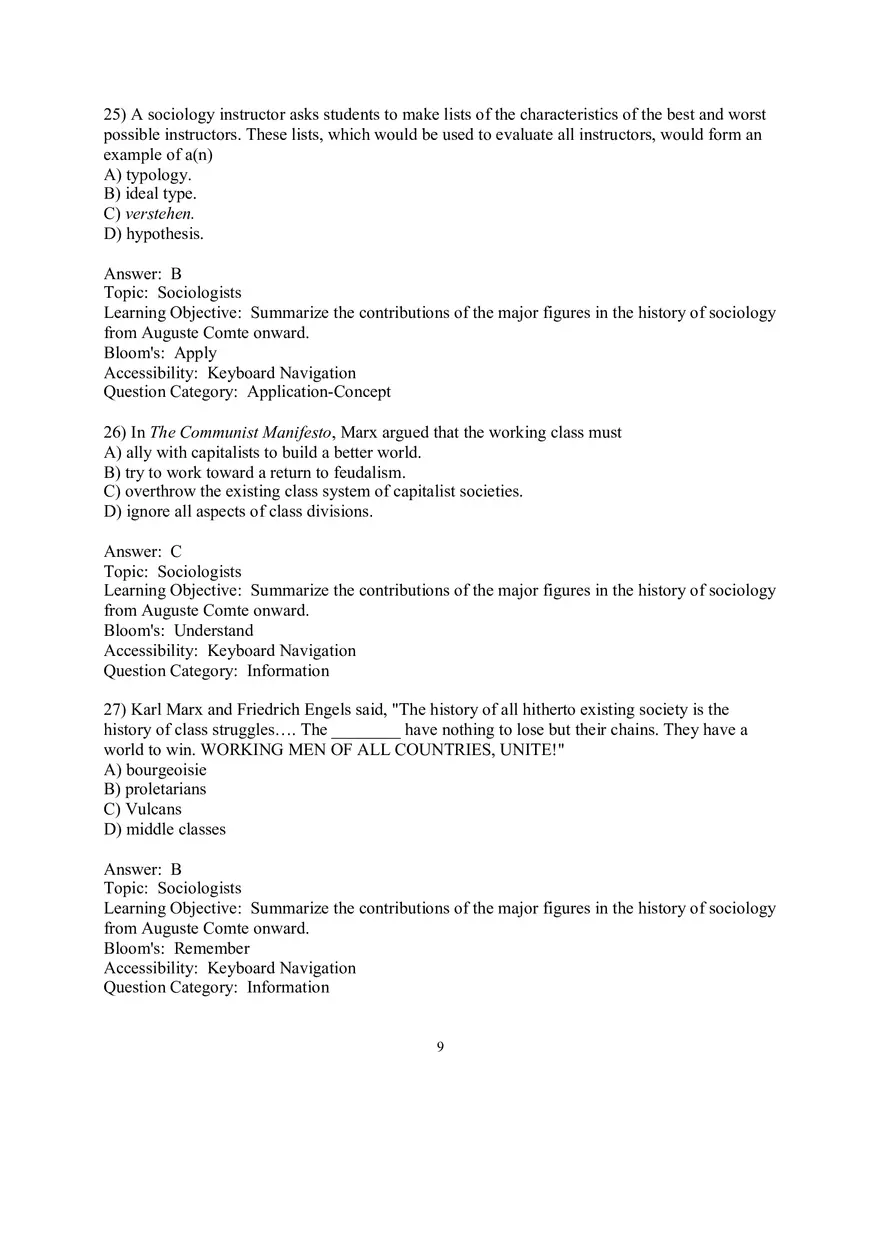 Chapter 01 Understanding Sociology Answers 1 - Page 9