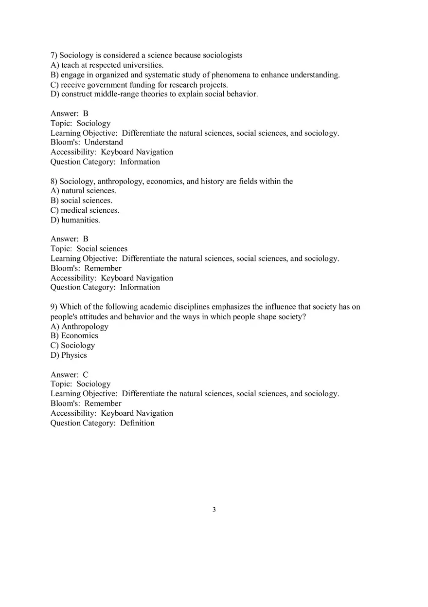 Chapter 01 Understanding Sociology Answers 1 - Page 3