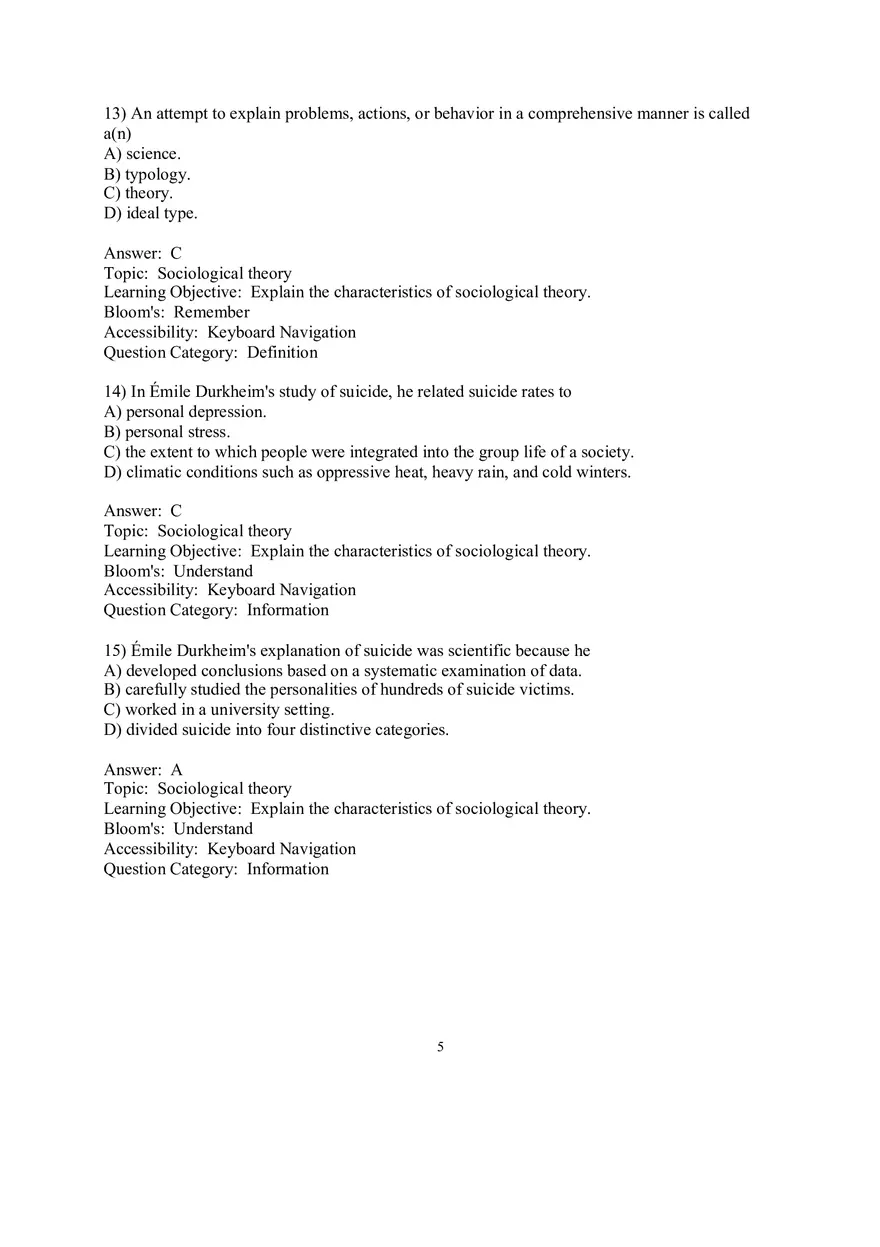 Chapter 01 Understanding Sociology Answers 1 - Page 5